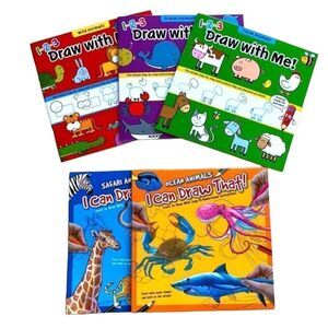 Little Artist Drawing Book Bundle of 5 Draw With Me and Drawing I Can Draw That